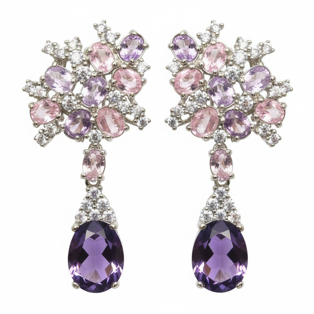 Ametist - Cercei argint ametist