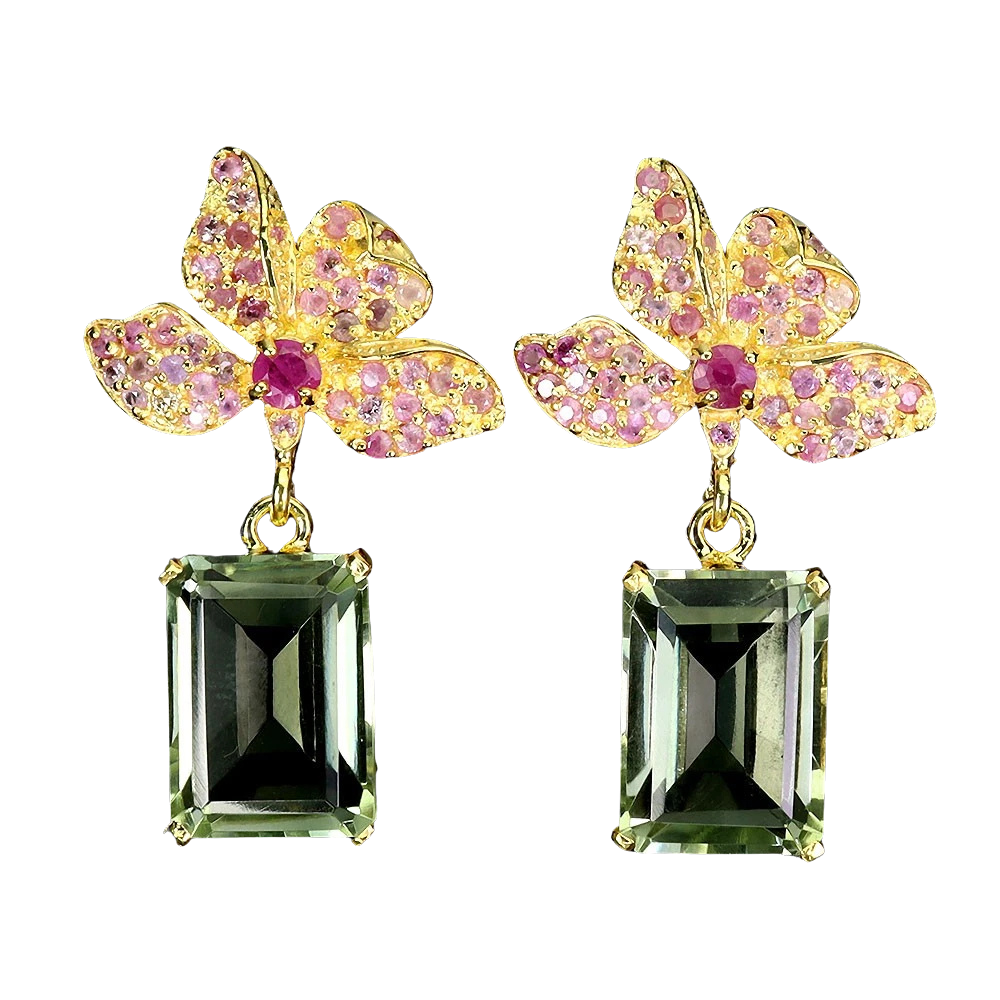 Ametist - Cercei argint ametist verde