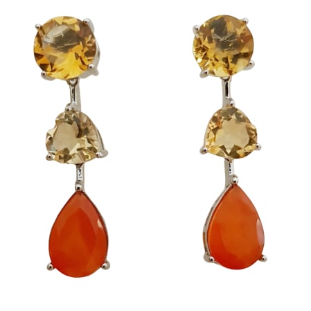 Cercei cu Pietre Semipretioase si Pietre Pretioase din Argint - Cercei argint carneol