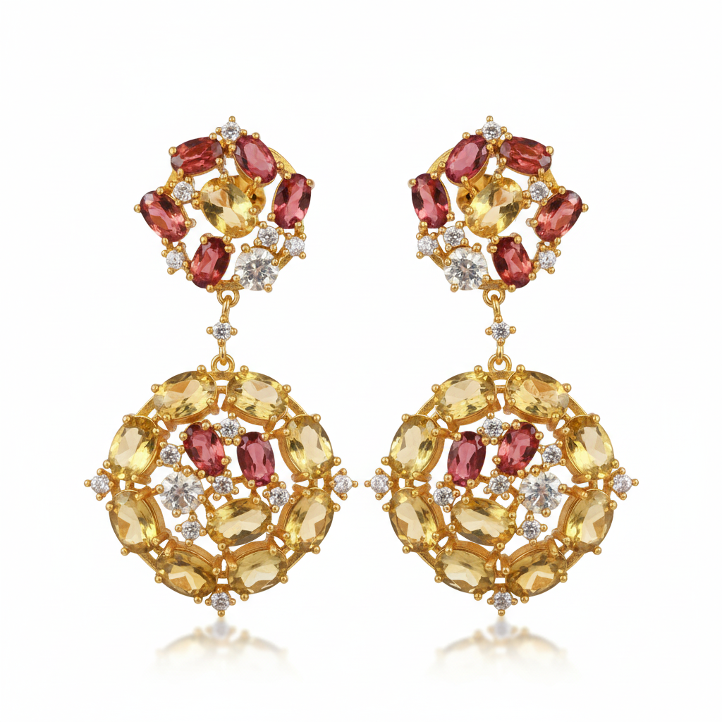 Citrin - Cercei argint citrin