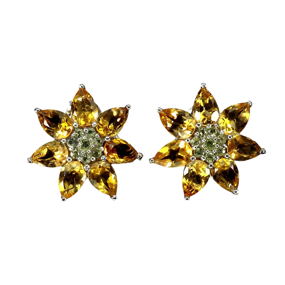 Citrin - Cercei argint citrin