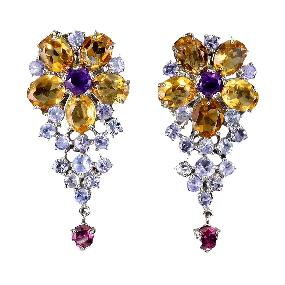 Citrin - Cercei argint citrin