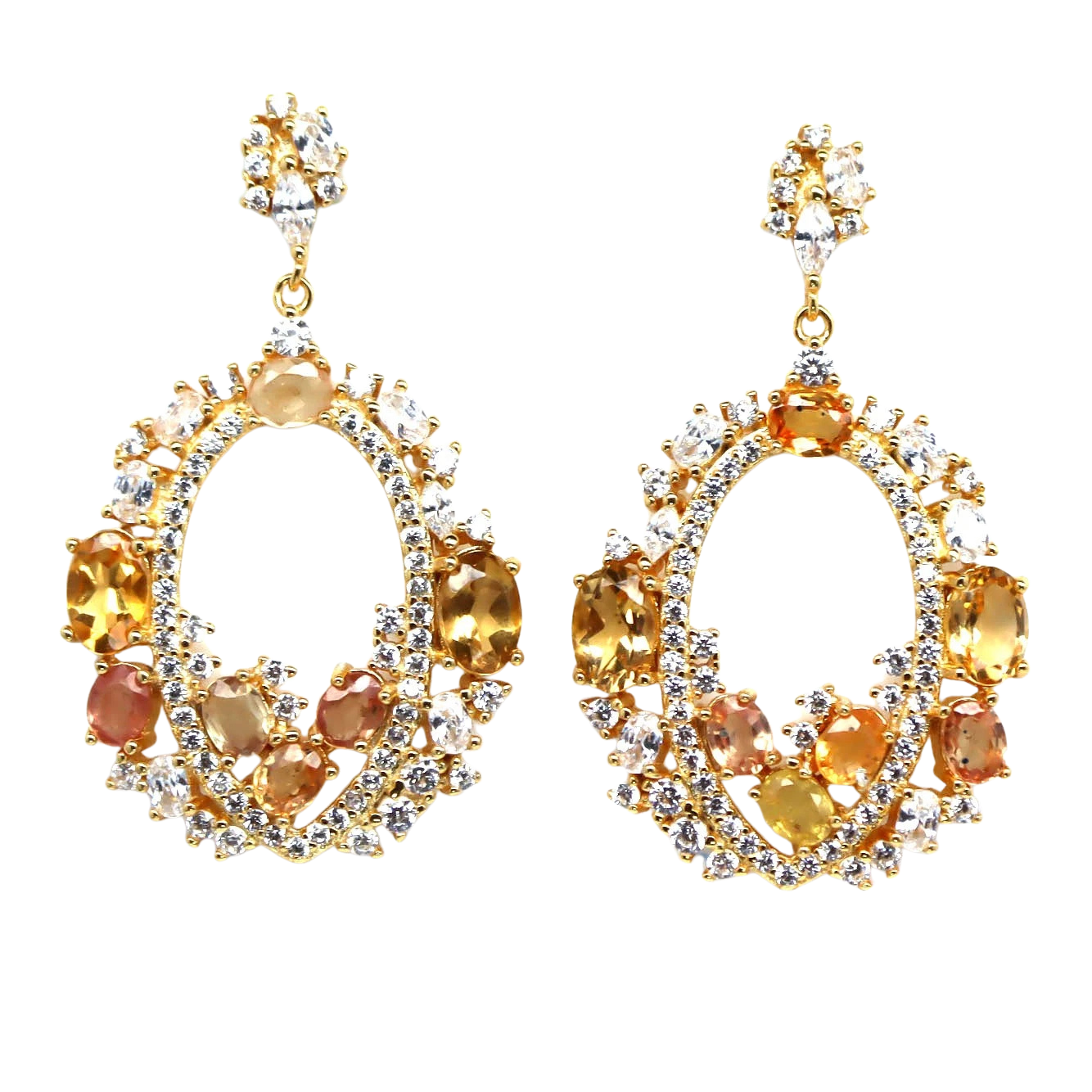 Citrin - Cercei argint citrin