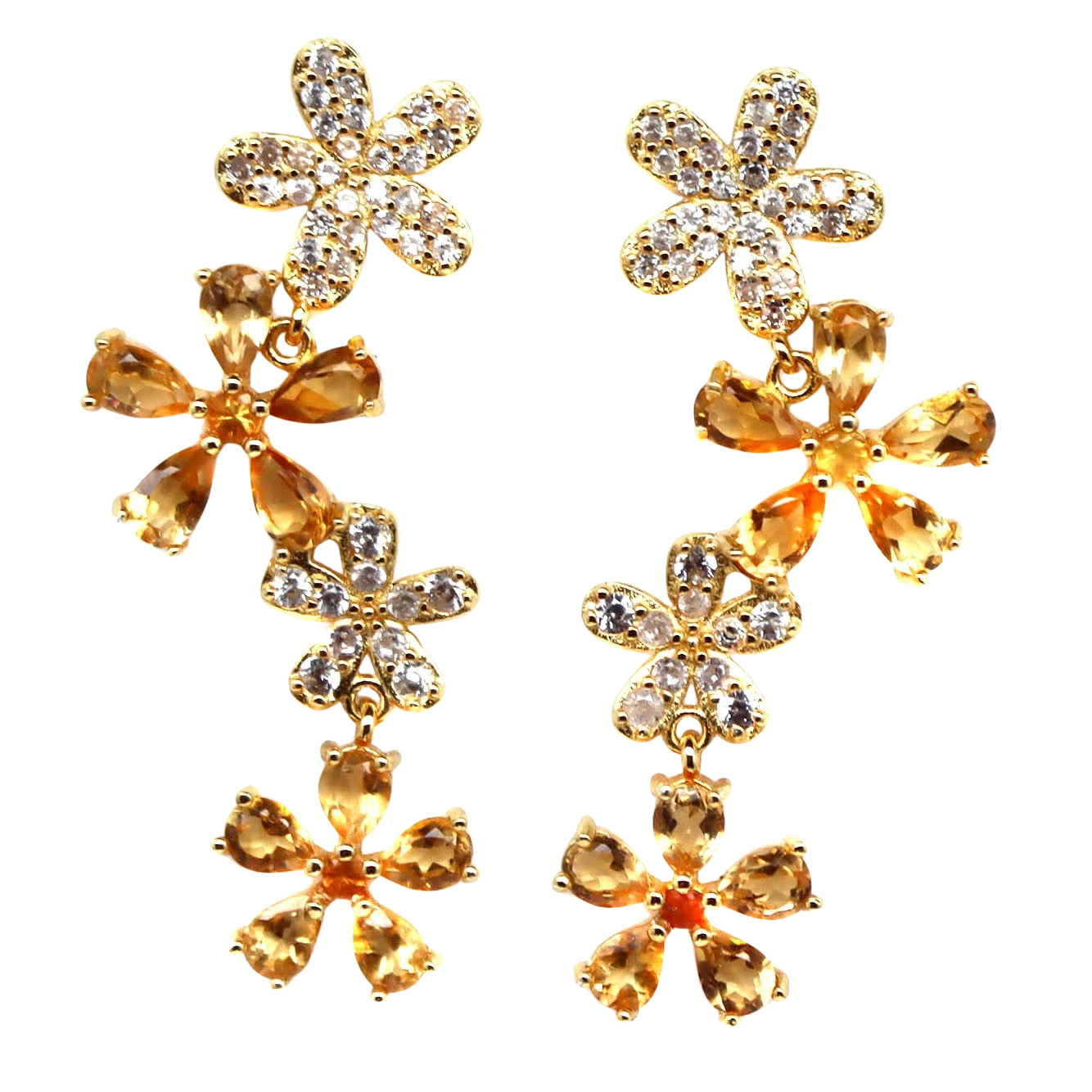 Cercei cu Pietre Semipretioase si Pietre Pretioase din Argint - Cercei argint citrin