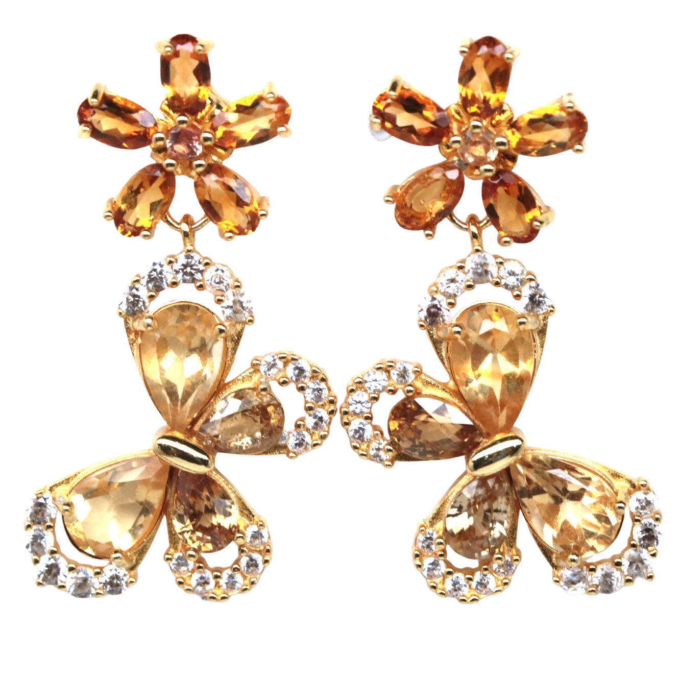 Bijuterii cu Pietre Semiprețioase si Pretioase din Argint - Cercei argint citrin