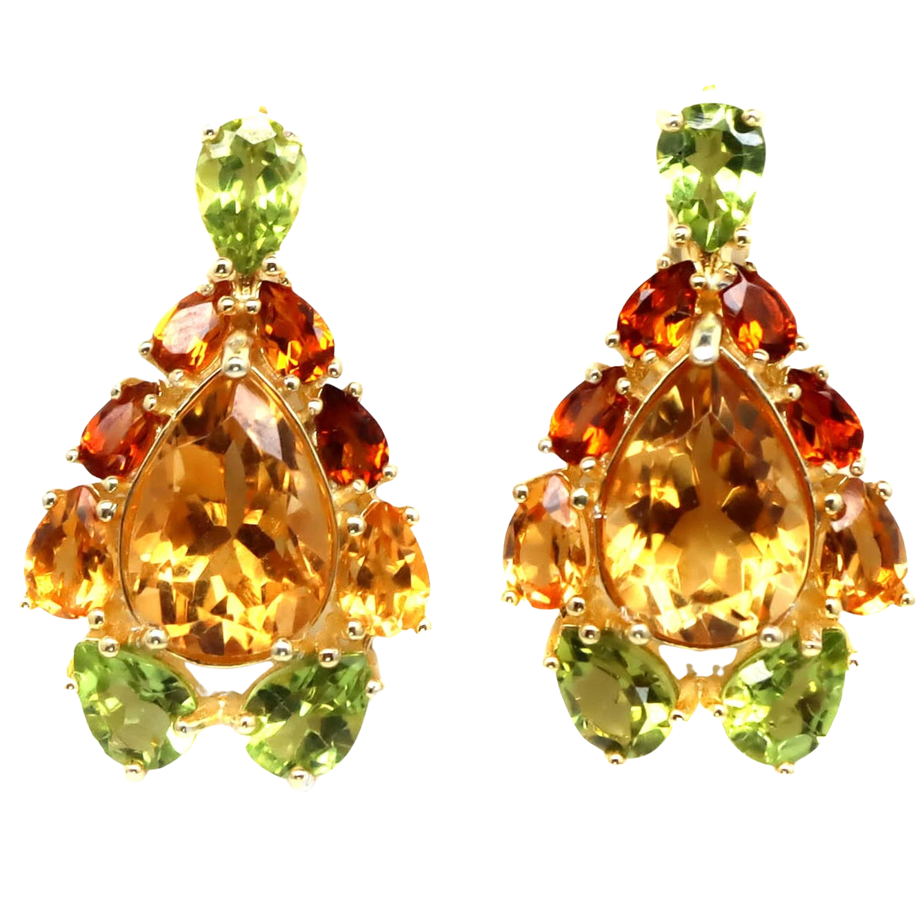 Bijuterii cu Pietre Semiprețioase si Pretioase din Argint - Cercei aregint citrin