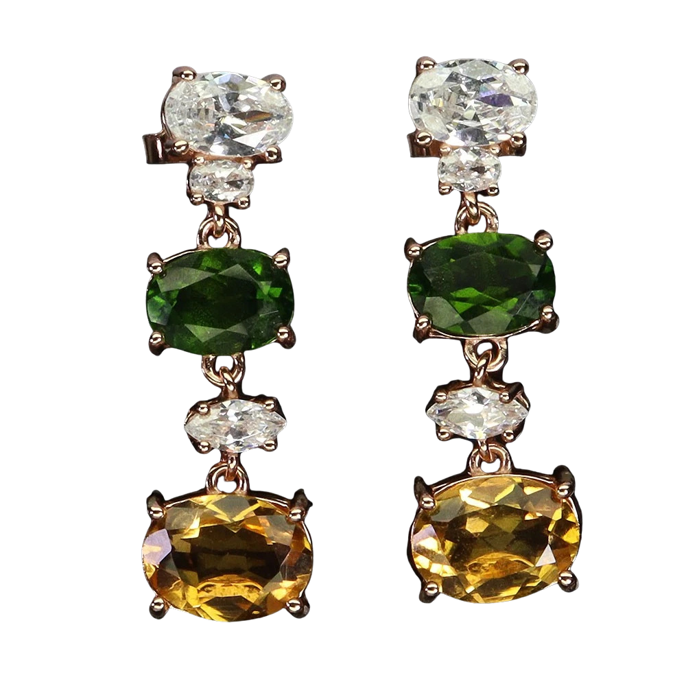 Cercei cu Pietre Semipretioase si Pietre Pretioase din Argint - Cercei argint citrin