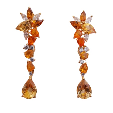 Cercei cu Pietre Semipretioase si Pietre Pretioase din Argint - Cercei argint citrin