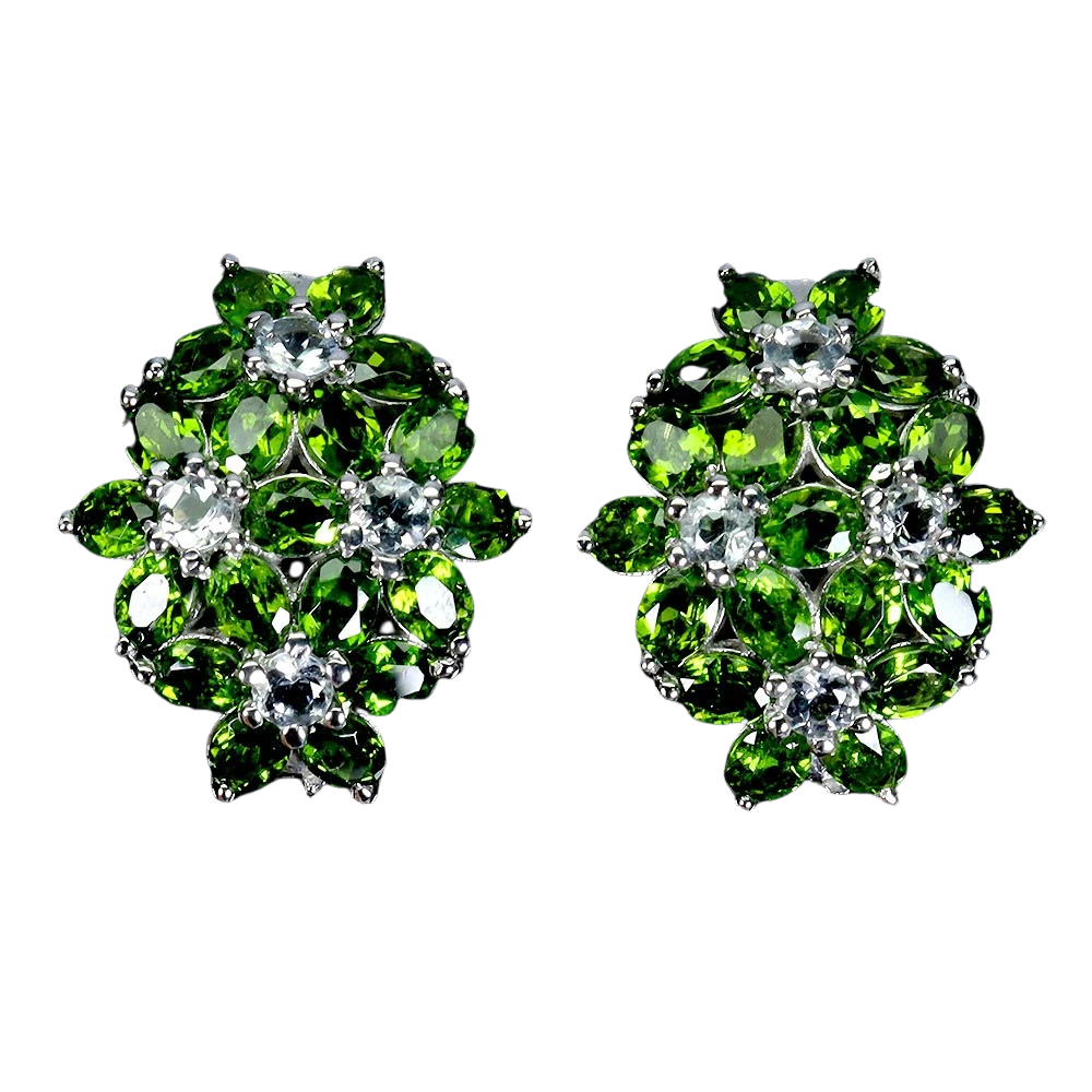 Cercei - Cercei argint crom-diopsid