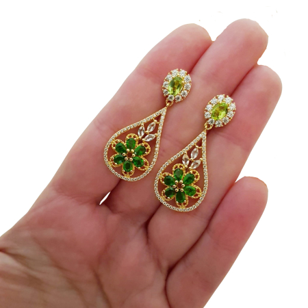 Cercei argint crom-diopsid [2]