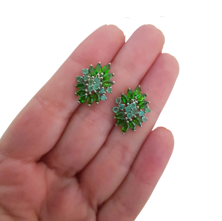 Cercei argint crom-diopsid [2]