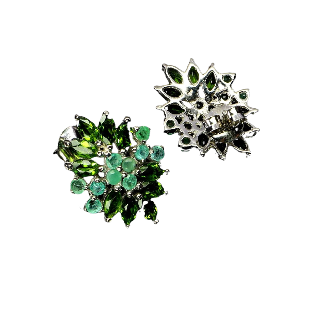 Cercei argint crom-diopsid [1]