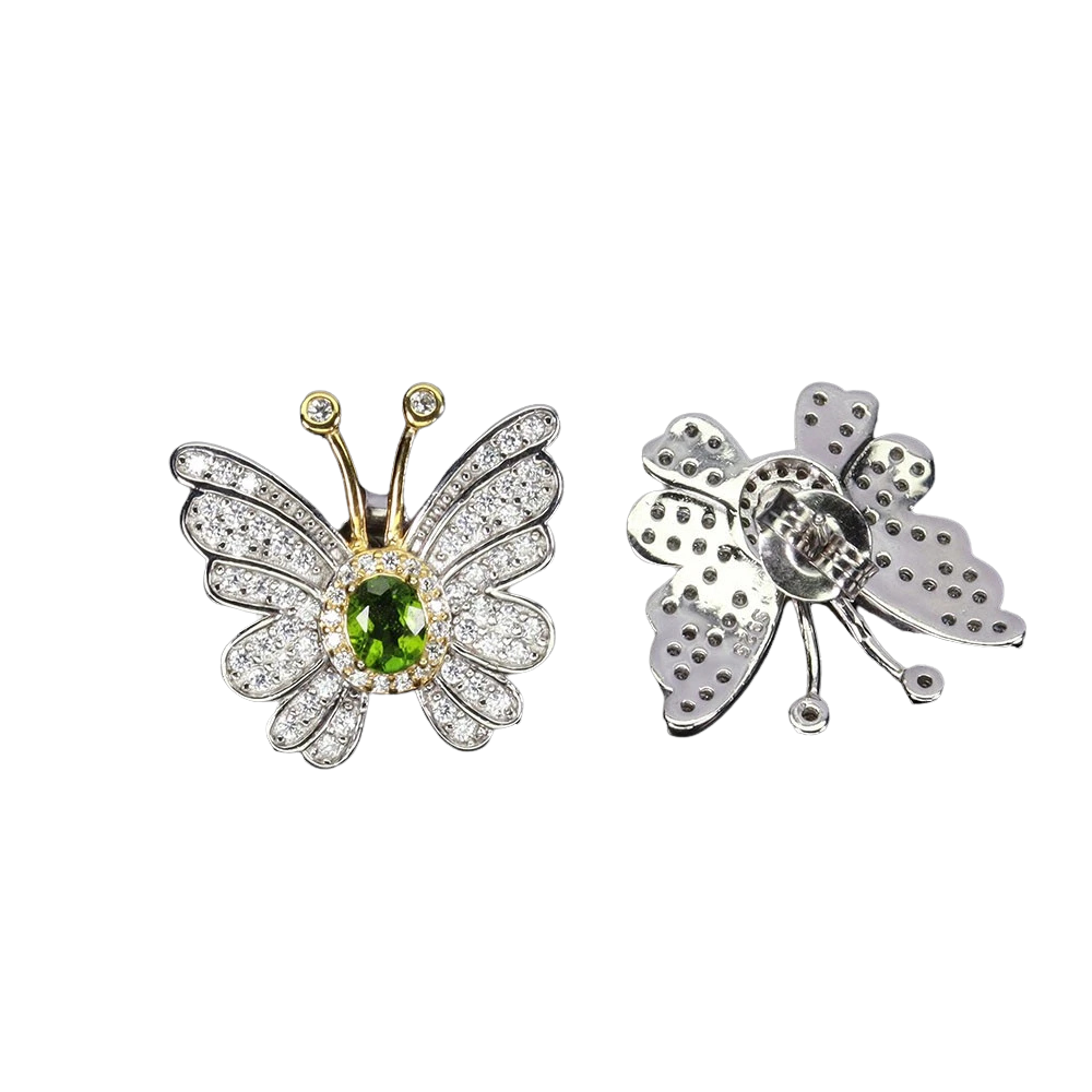 Cercei argint crom-diopsid [1]