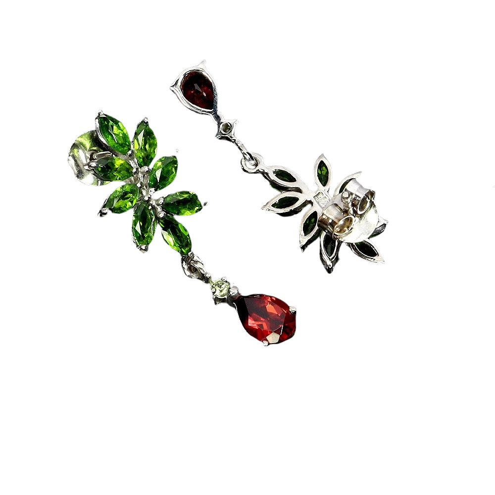 Cercei argint crom-diopsid [1]