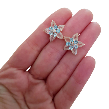 Cercei argint cuart roz [2]