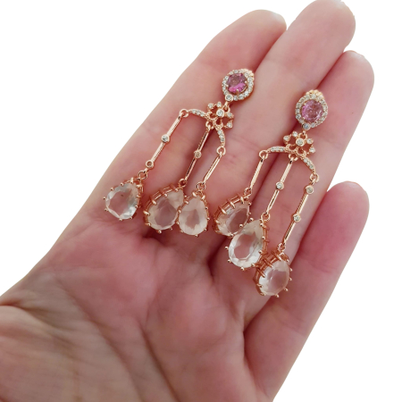 Cercei argint cuart roz [2]