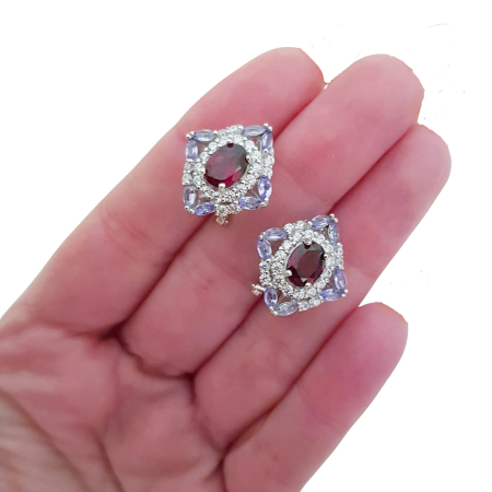 Cercei argint granat [2]