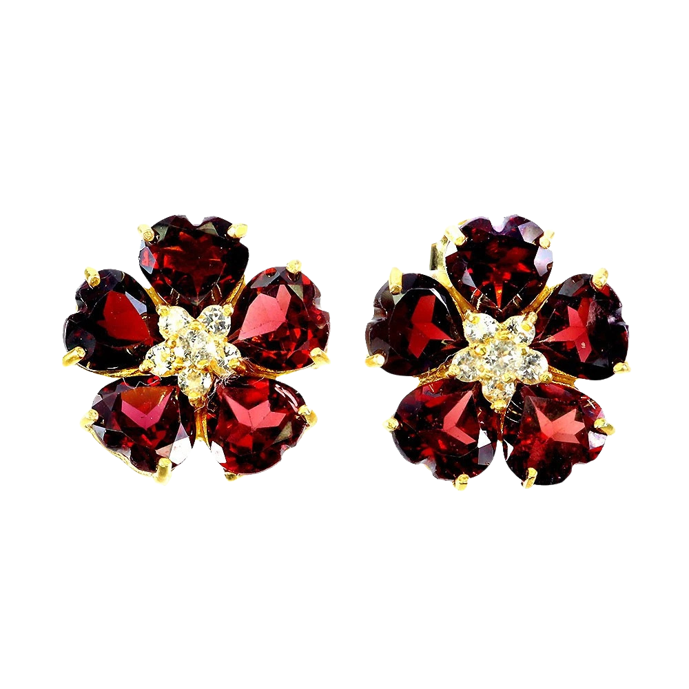 Cercei cu Pietre Semipretioase si Pietre Pretioase din Argint - Cercei argint granat