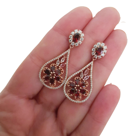 Cercei argint granat [3]
