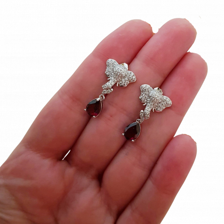 Cercei argint granat [2]