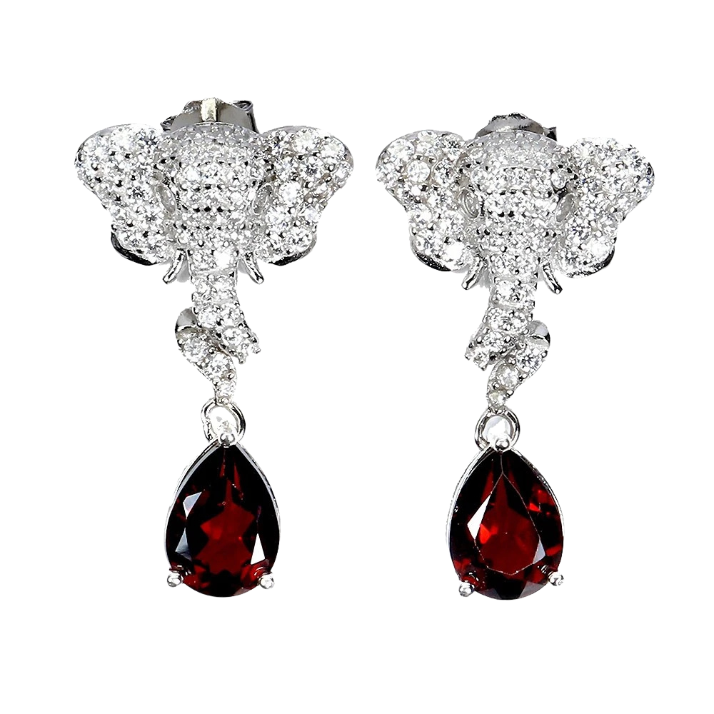 Granat - Cercei argint granat