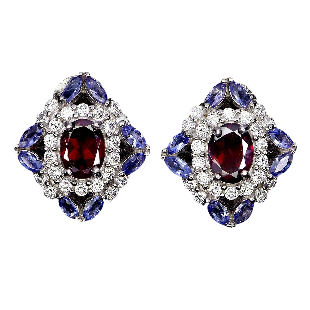 Granat - Cercei argint granat