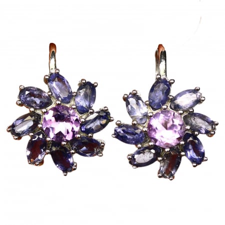 Ametrin - Cercei argint iolit