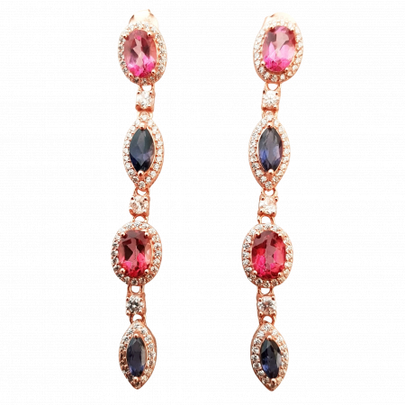 Bijuterii cu Pietre Semiprețioase si Pretioase din Argint - Cercei argint iolit