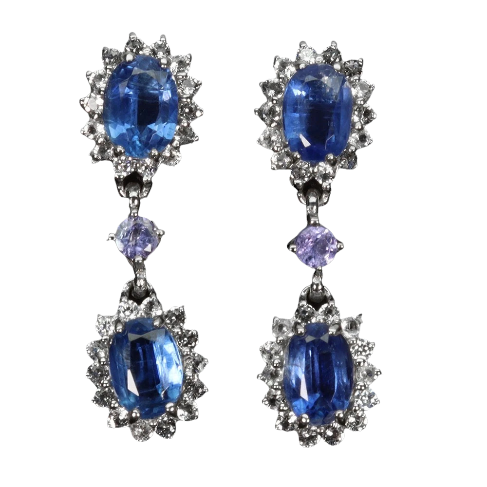 Bijuterii cu Pietre Semiprețioase si Pretioase din Argint - Cercei argint kyanit