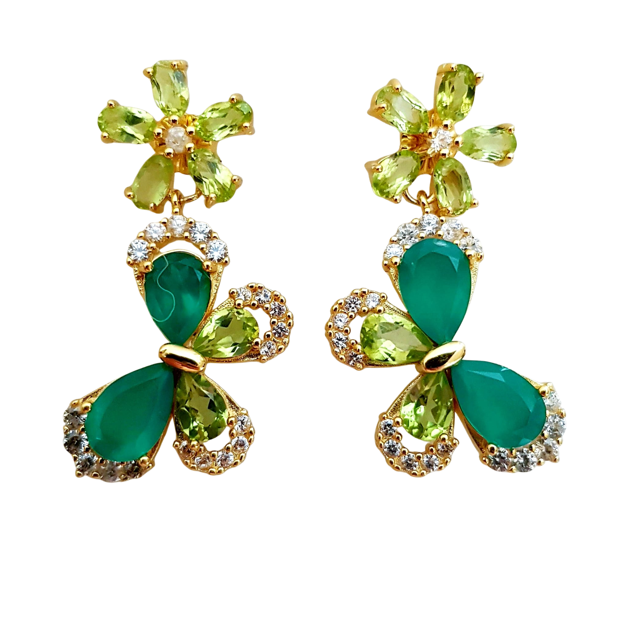 Bijuterii cu Pietre Semiprețioase si Pretioase din Argint - Cercei argint onix verde