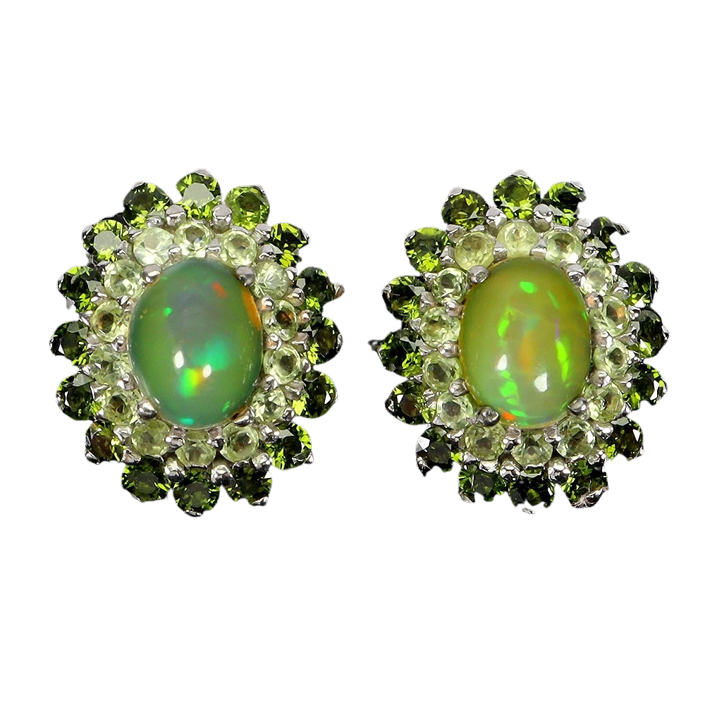 Bijuterii cu Pietre Semiprețioase si Pretioase din Argint - Cercei argint opal