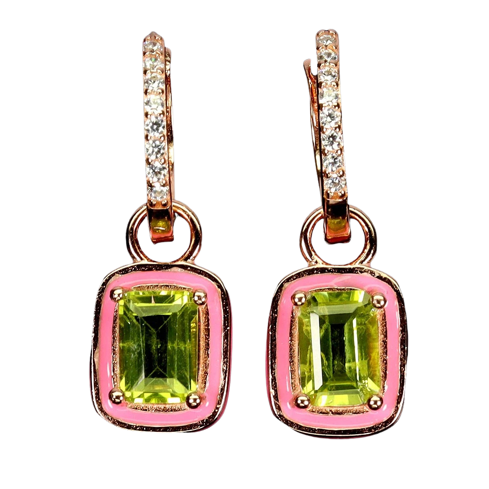 Cercei cu Pietre Semipretioase si Pietre Pretioase din Argint - Cercei argint peridot