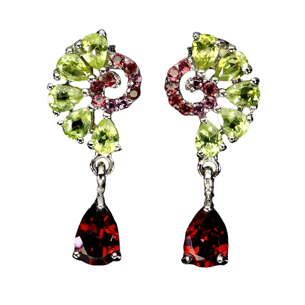 Bijuterii cu Pietre Semiprețioase si Pretioase din Argint - Cercei argint peridot