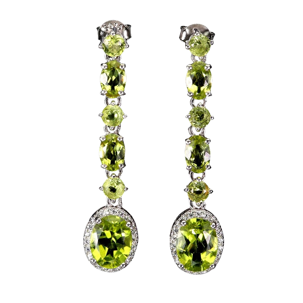 Bijuterii cu Pietre Semiprețioase si Pretioase din Argint - Cercei argint peridot