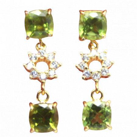 Peridot - Cercei argint peridot