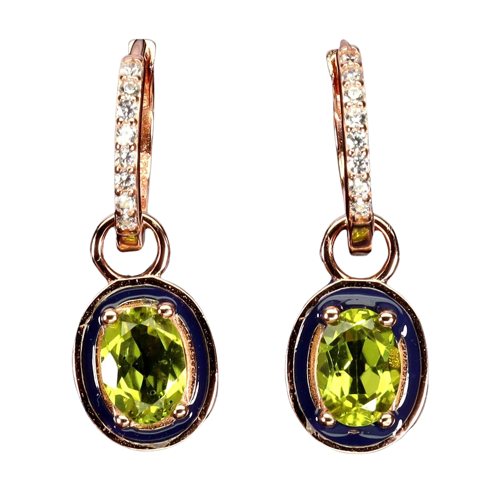 Cercei cu Pietre Semipretioase si Pietre Pretioase din Argint - Cercei argint peridot