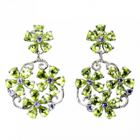Peridot - Cercei argint peridot