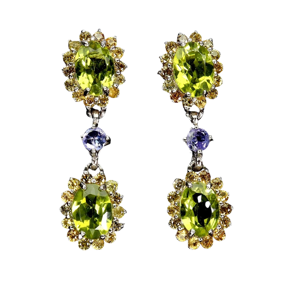 Peridot - Cercei argint peridot