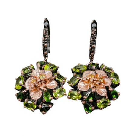 Cercei cu Pietre Semipretioase si Pietre Pretioase din Argint - Cercei Argint cu peridot