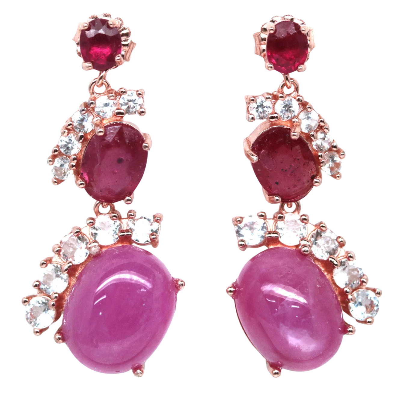 Rubin - Cercei argint rubin