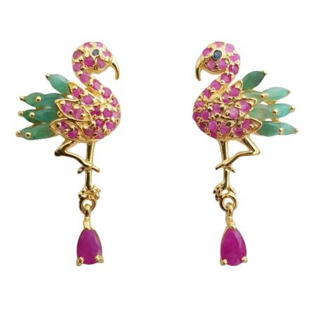 Cercei cu Pietre Semipretioase si Pietre Pretioase din Argint - Cercei argint rubin