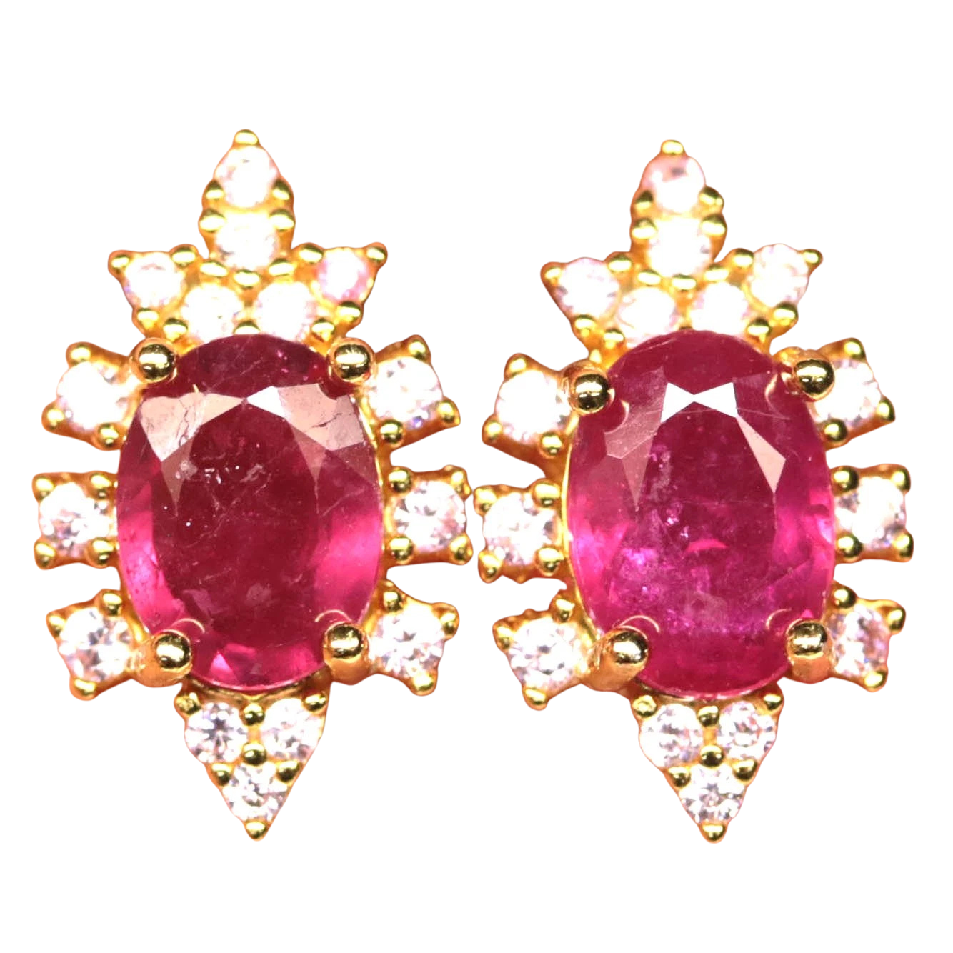 Cercei cu Pietre Semipretioase si Pietre Pretioase din Argint - Cercei argint rubin