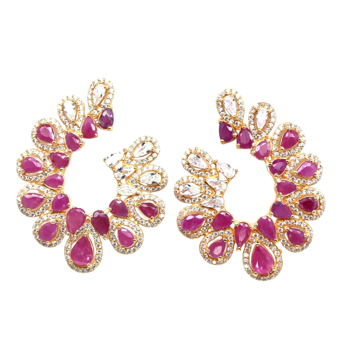 Cercei cu Pietre Semipretioase si Pietre Pretioase din Argint - Cercei argint rubin