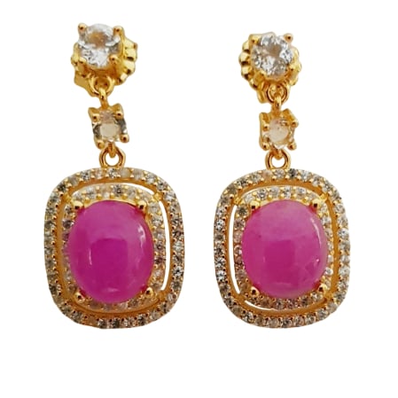 Cercei cu Pietre Semipretioase si Pietre Pretioase din Argint - Cercei argint rubin