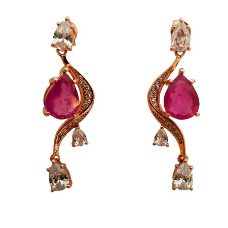 Bijuterii cu Pietre Semiprețioase si Pretioase din Argint - Cercei argint rubin