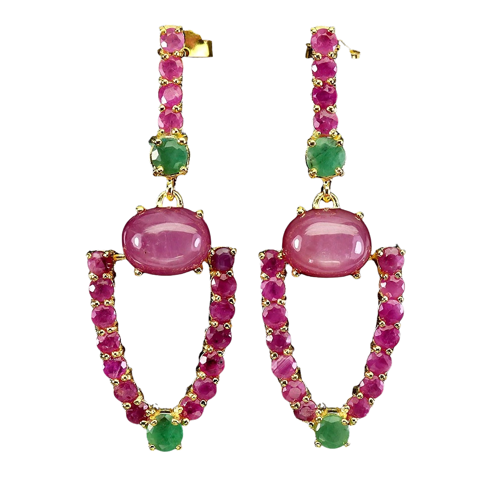 Rubin - Cercei argint rubin