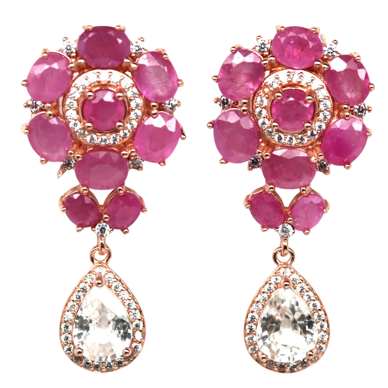 Cercei cu Pietre Semipretioase si Pietre Pretioase din Argint - Cercei argint rubin