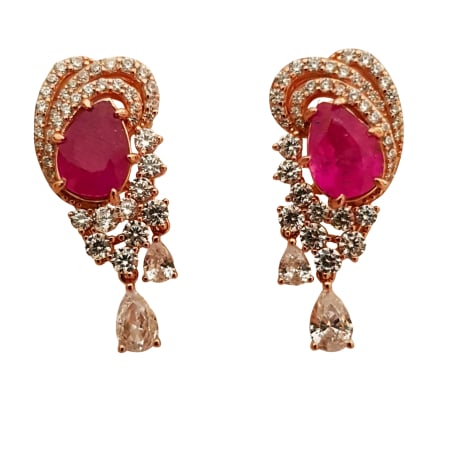Cercei cu Pietre Semipretioase si Pietre Pretioase din Argint - Cercei argint rubin