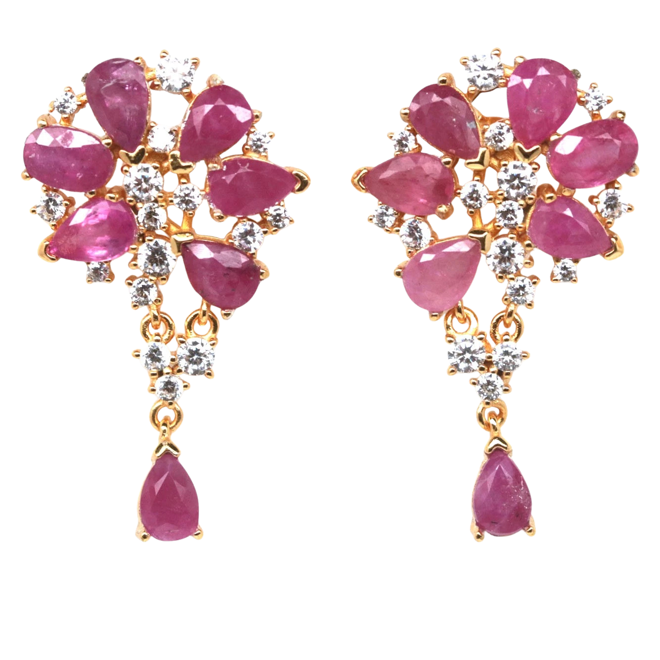 Cercei cu Pietre Semipretioase si Pietre Pretioase din Argint - Cercei argint rubin