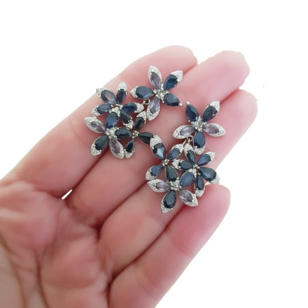 Cercei argint safir [2]